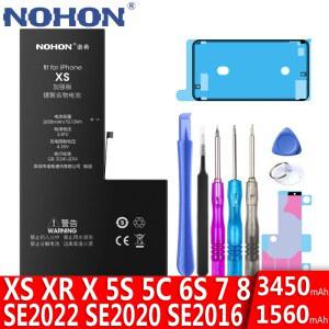NOHON 리튬 폴리머 배터리 애플 아이폰 XS XR X SE 2022 2020 2016 8 7 6S 5S 5C SE3 SE2 교체 실제 용량 배터리