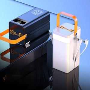 60000mAh 대용량 캠핑 라이브 방송 야외용 120W 초고속 파워 뱅크 배터리 수명 및 모바일 파워 뱅크 기능 포함