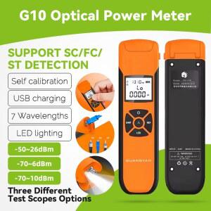 G10 광 파워 미터 플래시 라이트 OPM FC/SC/ST가 포함된 고정밀 충전식 배터리 FTTH 광섬유 파워 미터