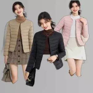 여자 겨울 이너 단독 투웨이넥 경량 소재 패딩 자켓 슬림