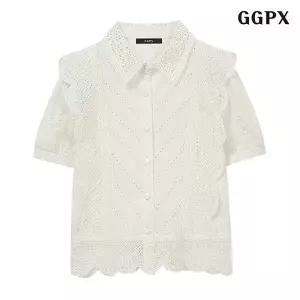 GGPX 펀칭 레이스 카라 블라우스 GPBBA001D