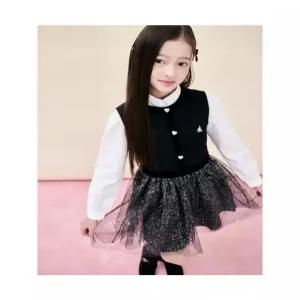 빈폴 키즈 [러블리 빙키 걸즈] 홀리데이 베스트형 샤 원피스 - 블랙 (BI5X71G02