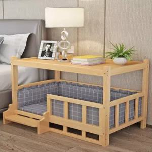 편안한 애견 조립식 강아지집 원목침대 프레임 침구