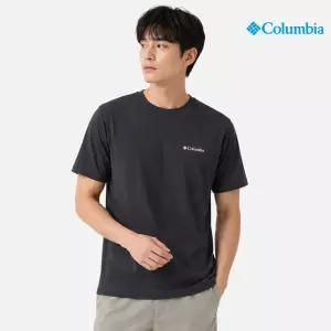 [국내백화점] 컬럼비아 반팔티 남성 소로나 그래픽 챠콜 카라 자외선차단 기능성