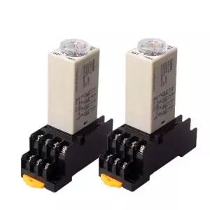 1Pc H3Y-4 AC110V 220V 전원 켜기 시간 지연 릴레이 타이머 스위치 1S5S10S30S60S5M10M30M60M 지연 로터리