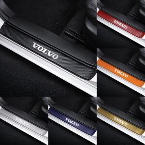 4PC 볼보 호환 RDESIGN XC60 V40 V50 V60 S60 S80 S90 T6 카본 자동차 도어 씰 스티커 엠블럼 보호 장식
