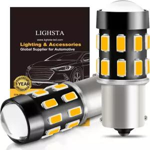 LIGHSTA 1156 LED 전구 초밝은 24-SMD 비극성 10734 1 7506 BA15S 턴 시그널 깜빡이 조명 사이드 마커 앰버