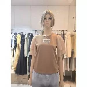 이월수량 소매 날개 쉬폰 티셔츠 EM2CH-663 2807666