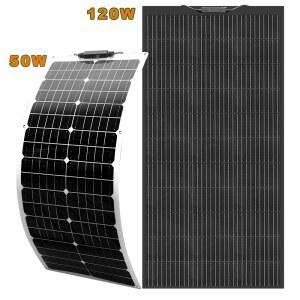 12V 유연한 태양 전지 패널 키트 단결정 태양 전지 50W 100W 120W 240W PV 100W 12V 오프 그리드 충전기 가정용 보트 해양 RV 캐빈 밴 자동차 고르지 않은 표면 중국 드롭 배송Solar Panel Charger Battery
