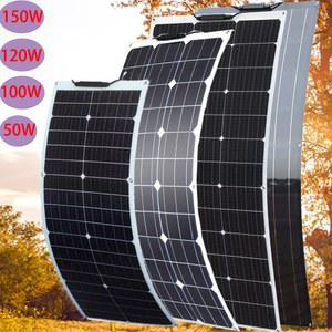 신푸광 태양 전지 패널 키트150W 120W 100W 50W 유연한 태양 전지 패널 18v 충전 12V 배터리 충전기 모터 홈 캠핑카 발코니 캠핑용 태양 전지 시스템 키트 Solar Panel kit