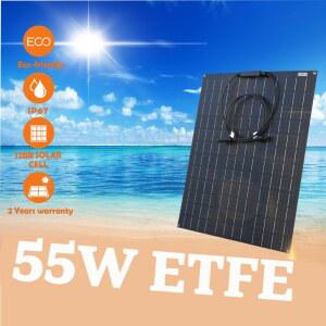 ETFE 태양광 패널 55W 110W 12V 유연한 단결정 태양 전지 배터리 시스템 키트 해양 캠핑 보트 RV용