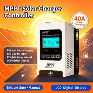 MPPT 40A 태양광 패널 MPPT LiFePO4 리튬 배터리용 스마트 태양광 충전 컨트롤러 12V 24V LCD 화면