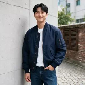 남성 항공점퍼 마원 봄버자켓 야구잠바 간절기 아우터 블루