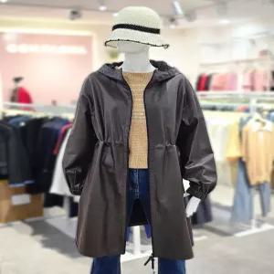 꼼빠니아행복한여성 가을 양가죽 후드 하프기장 점퍼브라운,블랙CZFW0 WLH010