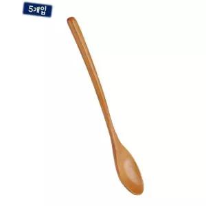 약23cm 원목 나무 숟가락 5p 옻칠