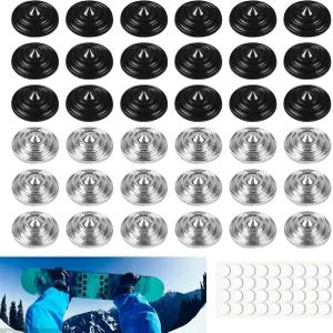렛설트 36PCS 스노보드 스톰프 패드 헤비 듀티 그립 슬리버 및 블랙 아연 합금 미끄럼 방지 매트가 스키에