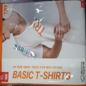 10 장 TRY 남성 반팔형 런닝 순면 남자  유넥 티 반팔 런닝 순면 백색 90-115호 코튼 난닝구