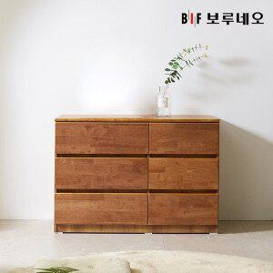 [보루네오하우스]앳홈 테드 속깊은 브라우니 원목 1000 와이드 광폭서랍장 (깊이500)