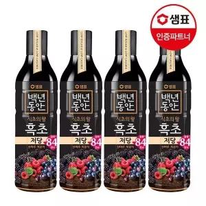 샘표 백년동안 흑초 저당 산머루복분자 900ml 4병