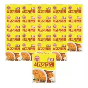 3200g12+12 오뚜기 3분 쇠고기카레, 200g, 24개
