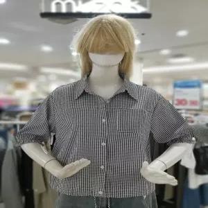 무자크 세이브존09 5부 잔체크 블라우스 MQ4WBL09