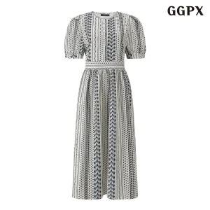 GGPX 유니크 스트라이프 하이웨이스트 셔링 롱 원피스 GQBOW067D GQBOW067D-J 1147432