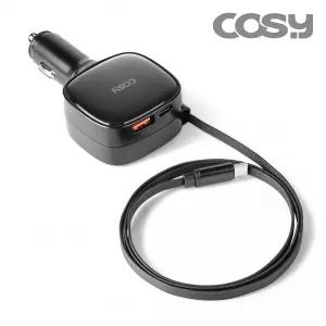 [COSY] 제드 84W C타입 자동감김 초고속 차량용 충전기(PD+QC3.0, 2포트) [CGR2271AT]