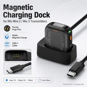 DJI Mic Mini 2 3 송신기용 마그네틱 충전 베이스 케이블 어댑터 액세서리