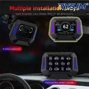 P21 HUD 헤드업 디스플레이 차량용 온보드 컴퓨터 디지털 시계 GPS 속도계 OBD2 진단 도구 계기판 Y03