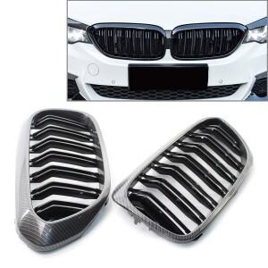 BMW 호환 시리즈용 탄소 섬유 ABS 자동차 전면 키드니 그릴, 레이싱 비엠더블유 5 G30 G31 G38 530i 2017