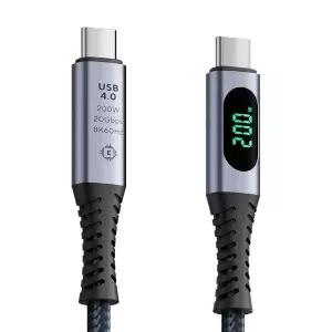 USB4 8K 썬더볼트 C 케이블 S42 to Soopii 초고속 200W 전력표시 2m 20Gbps