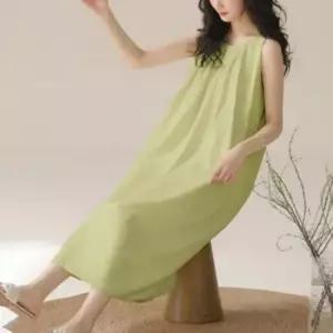 데이트룩 여성 셔링 브라캡 민소매 루즈핏 여름 나시 롱 원피스