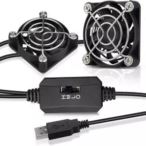 GDSTIME 2팩 50mm USB 팬 3단 속도 조절 기능 프로젝터 VR 기어 라즈베리 파이 TV 박스 소형 가전제품