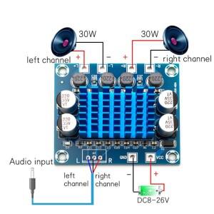 공식 TPA3110 XH-A232 30W+30W 2.0 채널 디지털 스테레오 오디오 전력 증폭기 보드 DC 8-26V 3A C6-001 |