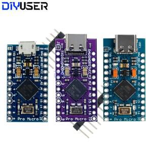 Arduino ATMEGA32U4-AU/MU 컨트롤러 Pro-Micro 교체 Pro Mini 용 마이크로/미니/TYPE-C USB 모듈 5V 16MHz