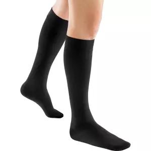 JOBST Activa 여성용 불투명 520mmHg 압박 양말 무릎 높이 닫힌 발가락 검은색 대형