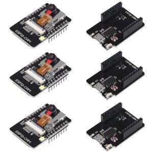 OV2640 카메라 모듈과 MICRO USB TO SERIAL 포트 CH340C 4.75V-5.25V가 탑재된 DORHEA ESP32 CAM WIFI 블루투스 개발 보드 RASPBERRY PI용 NODEMCU - 3세트