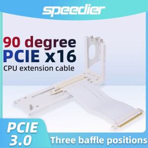 PCIe 3.0 X16 GPU 라이저 연장 케이블 90도, 그래픽 카드 수직 마운트 브래킷 3단 기어