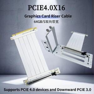수직 GPU 마운팅 브래킷 (흰색/검정색) PCI-E 4.0 X16 라이저 케이블 GEN4 그래픽 비디오 카드 지원 키트 9