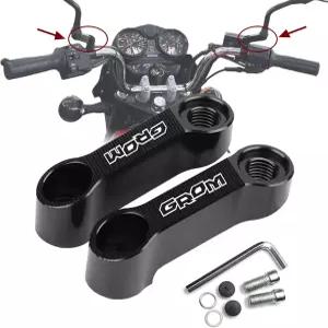 KAIQIVEM 모터사이클 리어 뷰 미러 마운트 라이저 어댑터 브래킷 GROM MSX125 2023 125 2013-2024 블랙