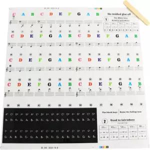 Ruiwaer 25/49/61/76/88 Keys 전자 피아노 키보드 스티커 투명 음악 데칼 초보자용 설명서 포함