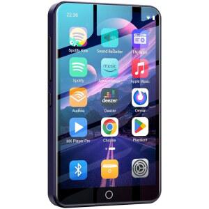 블루투스 및 와이파이가 탑재된 FANVACE 80GB MP3 플레이어 4인치 터치스크린 스피커가 있는 ANDROID MP4 FM 라디오가 SPOTIFY MUSIC PLAYER AUDIBLE AMAZON MUSIC PLAY STORE(퍼플)