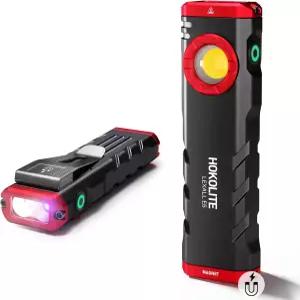 365nm UV 1600루멘 충전식 포켓 라이트 E5 EDC 플래시라이트 COB 작업등 듀얼 자석 베이스 및 클립 포함
