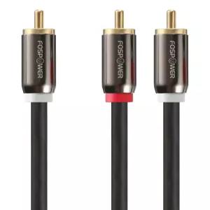FosPower RCA Y-어댑터 3피트 1 수컷 to 2 짧은 Y 스플리터 디지털 스테레오 오디오 케이블 서브우퍼