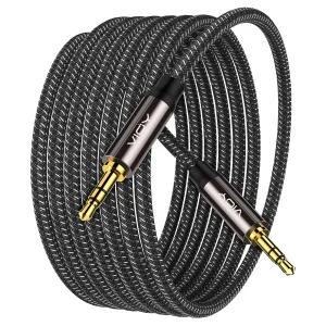 VIOY AUX 케이블 3.3피트 3.5mm 수-수 브레이드 보조 오디오 긴 TRS 잭 하이파이 무손실 사운드 구리