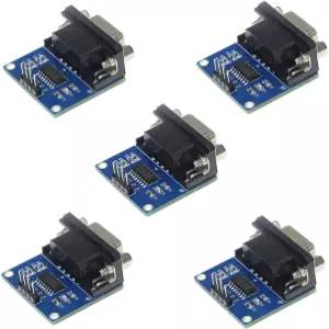 HiLetgo 5개입 RS232 to TTL 변환기 모듈 COM 시리얼 포트 보드 MAX3232 MAX232CSE