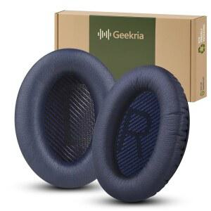 보스 QUIETCOMFORT QC45 /35 II /25 /15 /SE QC35 GAMING AE2 /AE2I /AE2W SOUNDTRUE SOUNDLINK 헤드폰과 호환되는 GEEKRIA 대체 귀마개 비디오 가이드 포함 (미드나이트 블루)