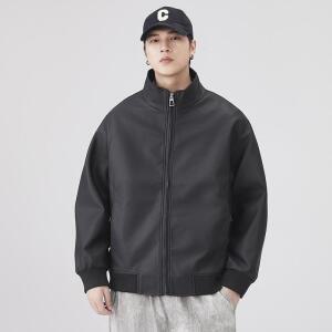 남성 봄가을 블랙 가죽 재킷 차이나 라이더 PU가죽