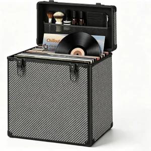 스티톤 바이닐 레코드 보관 케이스 30장 이상의 수납 가능 잠금장치가 있는 LP 앨범 박스 7/10/12인치에