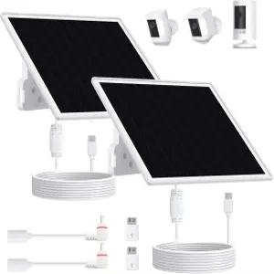 5W 초슬림 태양광 패널 IP67 방수 충전기 USB-C/마이크로 USB/DC35135 포트 포함 9.5피트 케이블 야외 및